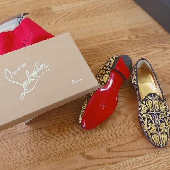 Christian Louboutin Blue and Gold dress shoes